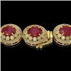 Image 3 : 111.75 ctw Certified Ruby & Diamond Victorian Necklace 14K Yellow Gold - REF-3015H5R