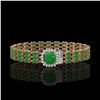 Image 1 : 20.93 ctw Jade & Diamond Bracelet 14K Rose Gold - REF-281Y8X