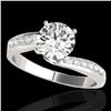 Image 1 : 1.15 ctw Certified Diamond Bypass Solitaire Ring 10k White Gold - REF-184W3H