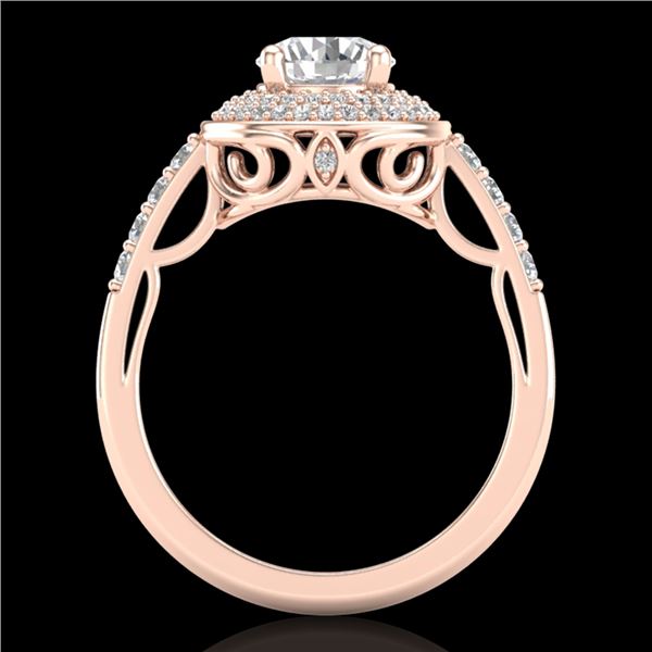 1.7 ctw VS/SI Diamond Solitaire Art Deco Ring 18k Rose Gold - REF-436K4Y