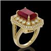 Image 2 : 7.11 ctw Certified Ruby & Diamond Victorian Ring 14K Yellow Gold - REF-171M5G