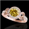 Image 1 : 1.33 ctw Certified SI/I Fancy Intense Yellow Diamond Ring 10k Rose Gold - REF-190N9F