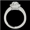 Image 2 : 2 ctw Certified Diamond Solitaire Halo Ring 10k White Gold - REF-327F3M