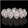 Image 1 : 47.64 ctw Morganite & Diamond Victorian Bracelet 14K White Gold - REF-2044R4K