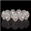 Image 2 : 47.64 ctw Morganite & Diamond Victorian Bracelet 14K White Gold - REF-2044R4K