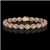 Image 1 : 8.06 ctw Oval Cut Diamond Micro Pave Bracelet 18K Rose Gold - REF-699F3M