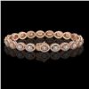 Image 2 : 8.06 ctw Oval Cut Diamond Micro Pave Bracelet 18K Rose Gold - REF-699F3M