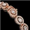 Image 3 : 8.06 ctw Oval Cut Diamond Micro Pave Bracelet 18K Rose Gold - REF-699F3M
