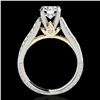 Image 2 : 1.61 ctw Certified Diamond Pave Ring 10k 2Tone Gold - REF-204G5W