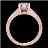 Image 2 : 1.2 ctw Certified Diamond Solitaire Antique Ring 10k Rose Gold - REF-188K2Y