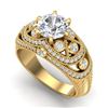 Image 1 : 2 ctw VS/SI Diamond Solitaire Art Deco Ring 18k Yellow Gold - REF-480H2R