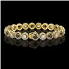 Image 2 : 8.83 ctw Black & Diamond Micro Pave Bracelet 18K Yellow Gold - REF-569G5W