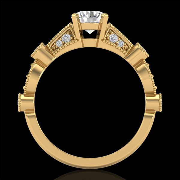 1.03 ctw VS/SI Diamond Solitaire Art Deco Ring 18k Yellow Gold - REF-203F6M