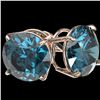 Image 3 : 5 ctw Certified Intense Blue Diamond Stud Earrings 10k Rose Gold - REF-638F2M