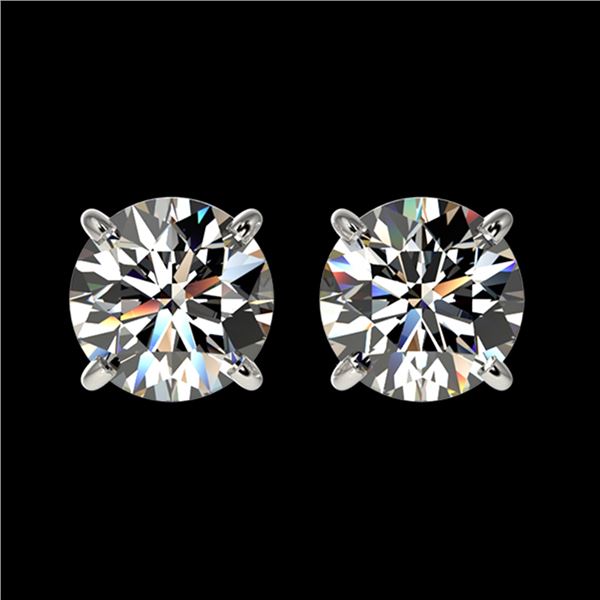 1.52 ctw Certified Quality Diamond Stud Earrings 10k White Gold - REF-127G5W