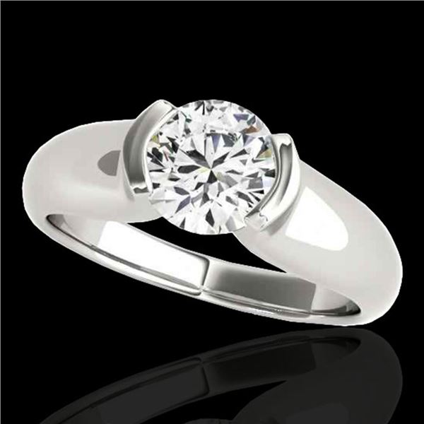 1 ctw Certified Diamond Solitaire Ring 10k White Gold - REF-177F3M