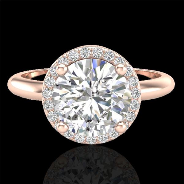 2.20 ctw Micro Pave VS/SI Diamond Ring Designer 14k Rose Gold - REF-834K5Y