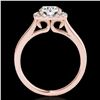 Image 2 : 1.37 ctw Certified Diamond Solitaire Halo Ring 10k Rose Gold - REF-197N8F