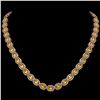 28.52 ctw Fancy Citrine & Diamond Micro Pave Halo Necklace 10k Rose Gold - REF-600A2N