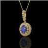 Image 1 : 4.67 ctw Sapphire & Diamond Victorian Necklace 14K Yellow Gold - REF-123H6R