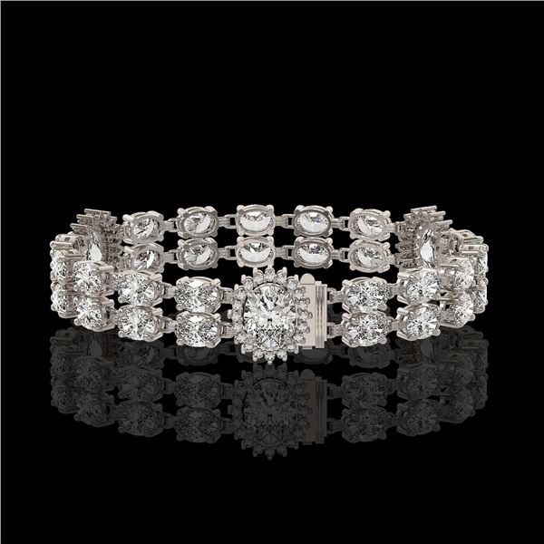 14.86 ctw Rare Oval Diamond Bracelet 18K White Gold - REF-2152K8Y