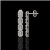 Image 2 : 3.84 ctw Emerald Cut Diamond Micro Pave Earrings 18K White Gold - REF-459Y8X
