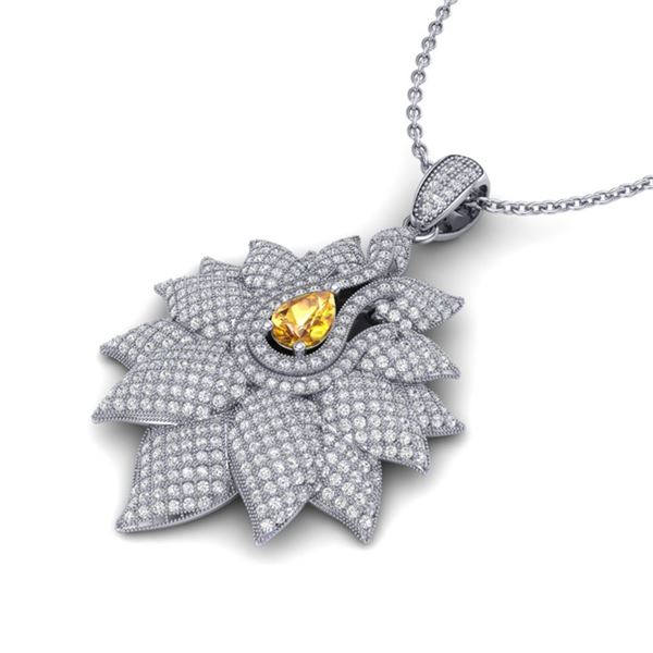 3 ctw Sapphire & Micro Pave VS/SI Diamond Necklace 18k White Gold - REF-290H9R