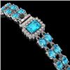 Image 2 : 17.24 ctw Swiss Topaz & Diamond Bracelet 14K White Gold - REF-236X4A