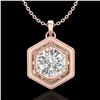 0.76 ctw VS/SI Diamond Solitaire Art Deco Stud Necklace 18k Rose Gold - REF-178N2F