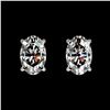 1 ctw Certified VS/SI Quality Oval Diamond Stud Earrings 10k White Gold - REF-120F3M
