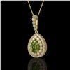 4.97 ctw Tourmaline & Diamond Victorian Necklace 14K Yellow Gold - REF-164K2Y