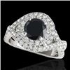 1.75 ctw Certified VS Black Diamond Solitaire Halo Ring 10k White Gold - REF-75X2A