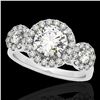 1.75 ctw Certified Diamond Solitaire Halo Ring 10k White Gold - REF-135N2F