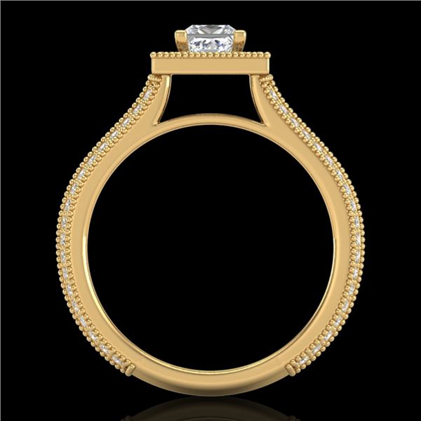 1.41 ctw Princess VS/SI Diamond Micro Pave Ring 18k Yellow Gold - REF-200H2R