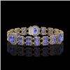 17.83 ctw Tanzanite & Diamond Bracelet 14K Yellow Gold - REF-280G2W