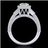 Image 1 : 3.53 ctw Princess VS/SI Diamond Micro Pave 3 Stone Ring 18k White Gold - REF-540Y9X