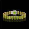 Image 3 : 29.26 ctw Peridot & Diamond Bracelet 14K Yellow Gold - REF-281W8H