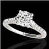 Image 1 : 1.45 ctw Certified Diamond Solitaire Ring 10k White Gold - REF-245Y5X
