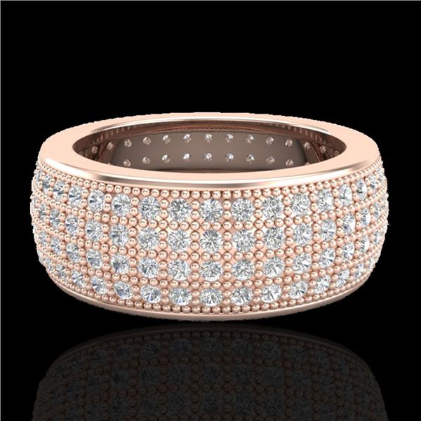 2.50 ctw Micro Pave VS/SI Diamond ERERNITY Ring .5 14k Rose Gold - REF-249W3H