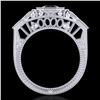 Image 3 : 1.13 ctw Fancy Black Diamond Engagment Art Deco Ring 18k White Gold - REF-140K2Y