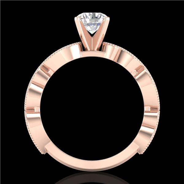 1.01 ctw VS/SI Diamond Solitaire Art Deco Ring 18k Rose Gold - REF-218M2G