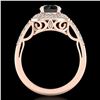 Image 3 : 1.7 ctw Fancy Black Diamond Engagment Art Deco Ring 18k Rose Gold - REF-143N6F
