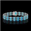 Image 3 : 17.78 ctw Swiss Topaz & Diamond Bracelet 14K White Gold - REF-209H3R