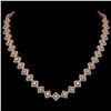 Image 1 : 16.4 ctw Princess Cut Diamond Micro Pave Necklace 18K Rose Gold - REF-1402G6W