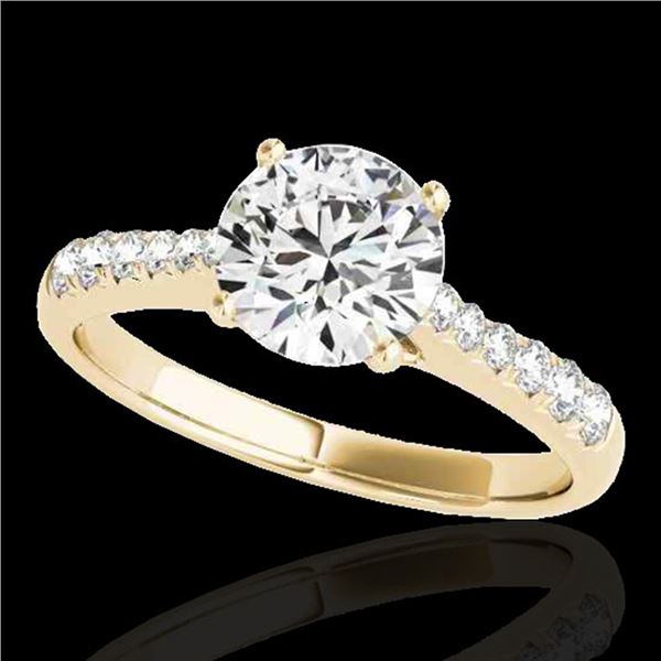 1.25 ctw Certified Diamond Solitaire Ring 10k Yellow Gold - REF-190N9F
