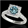 Image 1 : 2.5 ctw SI Certified Fancy Blue Diamond Solitaire Halo Ring 10k White Gold - REF-218M2G