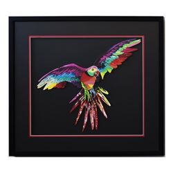Patricia Govezensky, "Macaw XIII" Framed Original Painting on Laser Cut Steel wi