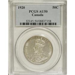 Canada: George V 50 Cents 1920 Narrow 0, KM25a,
