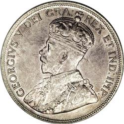 Canada: George V 50 Cents 1932, KM25a, lustrous