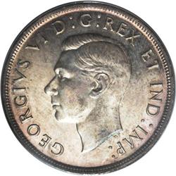 Canada: George VI Dollar 1947 Maple Leaf, KM37,